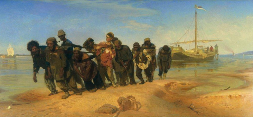 Arrastradores de barcas en el río Volga - Ilya Repin, 1870-1873