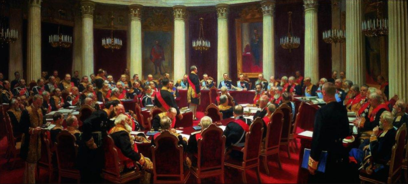 Reunión del Consejo de Estado del Imperio Ruso en mayo de 1901 - Ilya Repin, 1903