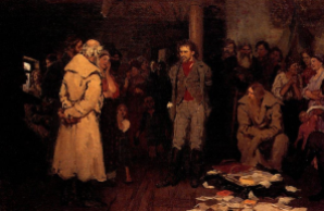 Campesinos arrestan a estudiante que repartía propaganda revolucionaria - Ilya Repin, 1878