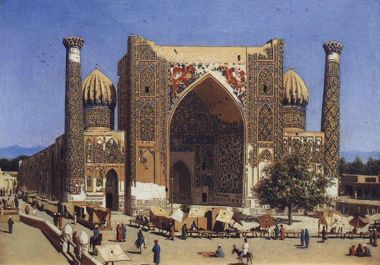 Madrasa Shir Doren la plaza Registan en Samarkanda - Vasily Vereshchagin, 1869-1870